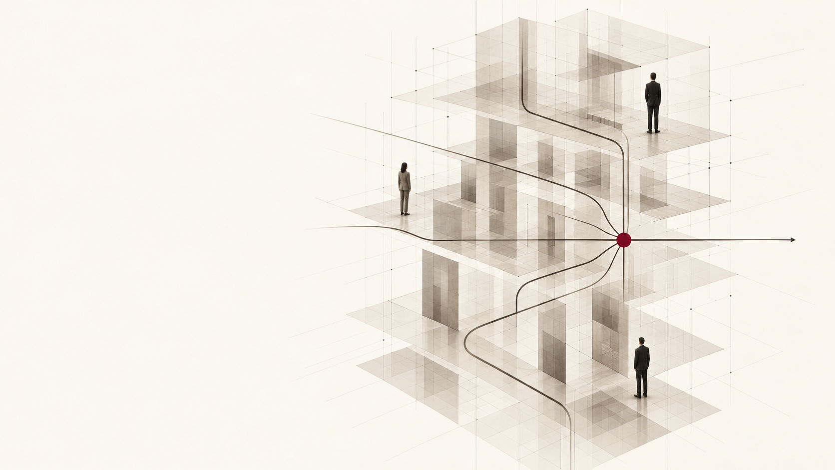 HELIX hero: institutional paths converging on one bottleneck